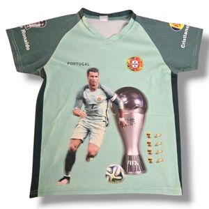 Cristiano Ronaldo #7 Portugal Green Kids Jersey